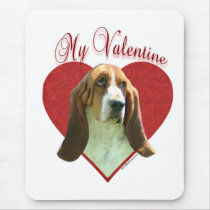 Basset Hound My Valentine Mouse Mat