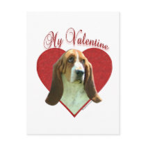 Basset Hound My Valentine Postcard