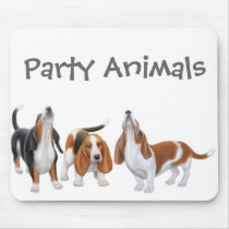 Basset Hound Party Animals Mousepad