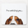 Basset Hound peeking in Mouse Mats