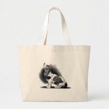 BASSET HOUND: PENCIL REALISM: PUPPY CANVAS BAGS