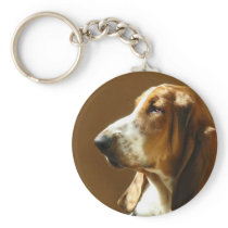 Basset Hound Photo Keychain