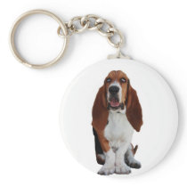 Basset Hound Picture Keychain