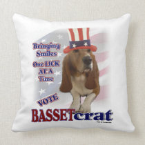 Basset Hound Political Humor pillows