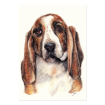 Basset Hound Portrait ACEO Art Trading Cards Business Card