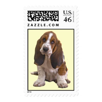 Basset Hound Postage Stamp by normagolden