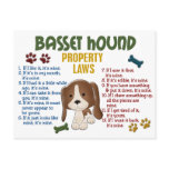 Basset Hound Property Laws 4 Post Cards