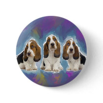 Basset Hound Puppies Buttons