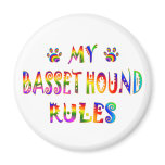 Basset Hound Rules Fun Fridge Magnet