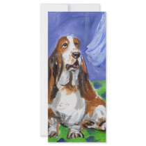 Basset Hound senses smiling moon rack cards