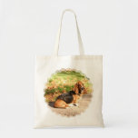 Basset Hound Sitting Small Tote Canvas Bag