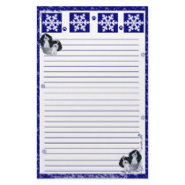 Basset Hound Snow Flake Christmas Stationary stationery