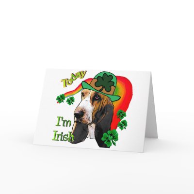 Basset Hound St. Patricks Day Card