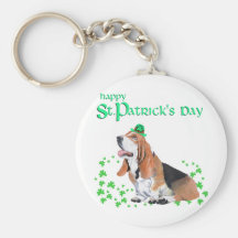 Basset Hound St. Patrick's Day Key Chain