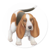 Basset Hound Sticker by twopurringcats Basset Hound Sticker