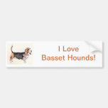 Basset Hound Tri-Colored Bumper Sticker