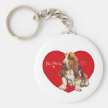 Basset Hound Valentine Key Chain