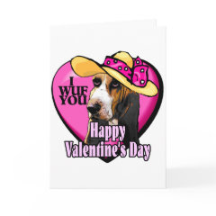 Basset Hound Valentines Day Gifts card