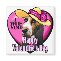 Basset Hound Valentines Day Gifts Refrigerator Magnet