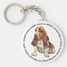 Basset Hound Wishing Ditty Key Chains