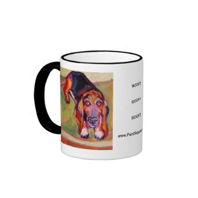 Basset Hound WOOF! Mug • Pet Portraits • E Fraser by paintsquared