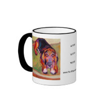 Basset Hound WOOF! Mug • Pet Portraits • E Fraser by paintsquared Basset Hound WOOF! Mug • Pet Portraits • E Fraser