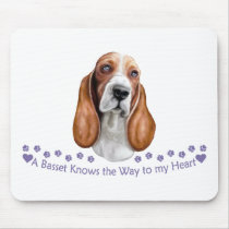 Basset Knows the Way to My Heart mousepads