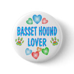 BASSET LOVER PINBACK BUTTONS