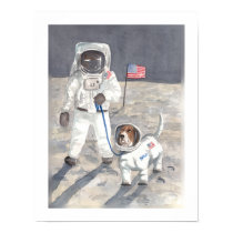 Basset Moon Walk posters