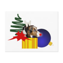 Basset Reindeer Postcard