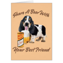 Basset Shares A Beer cards by friskybiz Basset Shares A Beer cards