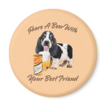 Basset Shares A Beer Refrigerator Magnets