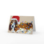 Basset Tangled In Christmas Lights Greeting Card