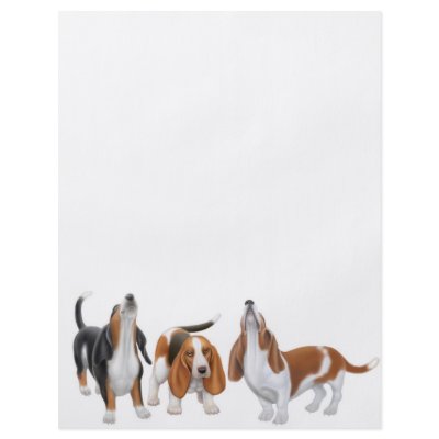 Basset Trio Flyer by twopurringcats