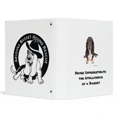 Basset with Glasses, Never Underestimate the In... Vinyl Binder by azbassetrescue