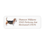 return, address, label, bassett, hound, dog,