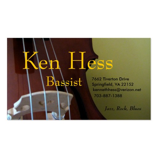 Bassist Business Card (front side)