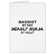 Bassist Deadly Ninja by Night Greeting Card