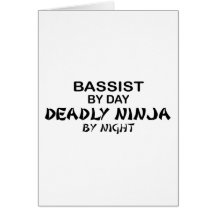 Bassist Deadly Ninja by Night Greeting Card