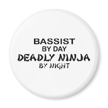 Bassist Deadly Ninja by Night Fridge Magnets