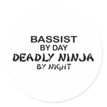 Bassist Deadly Ninja by Night Stickers