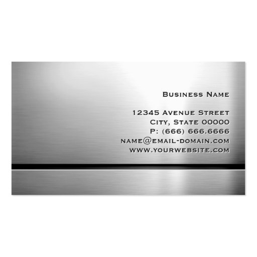Bassist - Stainless Steel QR Code Business Card Template (back side)