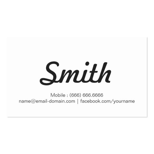 Bassist - Stylish Simple Concise Business Card Template (back side)