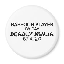 Bassoon Deadly Ninja by Night Fridge Magnets