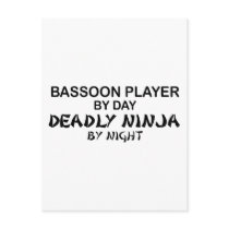 Bassoon Deadly Ninja by Night Postcards