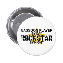 Bassoon Player Rock Star by Night Pinback Button