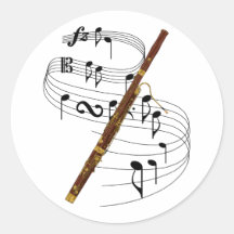 Bassoon Round Stickers