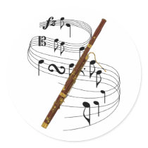 Bassoon Round Stickers