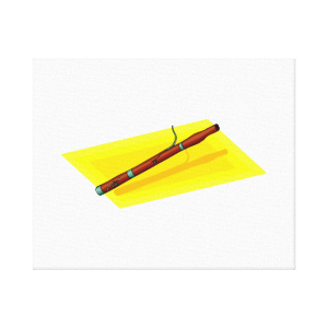 Bassoon with yellow background image graphic stretched canvas prints
