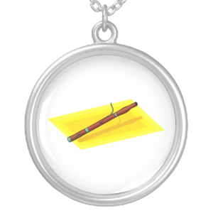 Bassoon with yellow background image graphic necklace